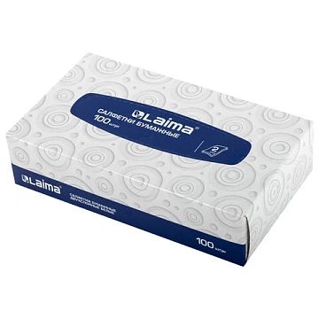 Косметические салфетки Laima 100шт, 20х20см, 2 слоя
