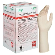 Перчатки латексные Sfm р. L, белые, неопудренные, 50 пар