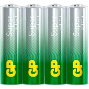 Батарейка Gp Super Alkaline AAA LR03, 1.5В, алкалиновая, 4шт/уп, эконом