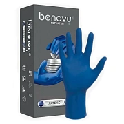 Перчатки латексные Benovy Latex High Risk р. L, синие, повышенной прочности, 25 пар