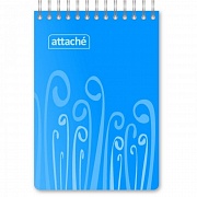 Блокнот Attache Fantasy голубой, А6, 80 листов, в клетку, на спирали, пластик