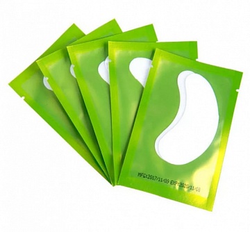 Патчи классические для наращивания и окрашивания ресниц, зеленая упаковка, 1 пара
