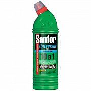Чистящее средство для сантехники Sanfor Universal 10в 1 750мл, морской бриз, гель с хлором