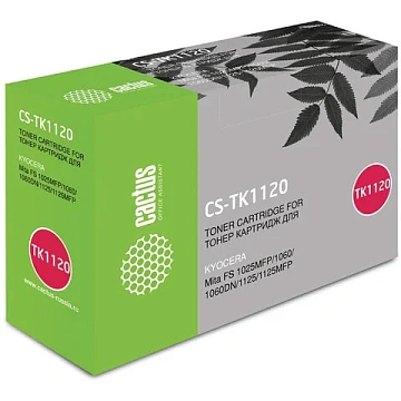 Картридж лазерный Cactus TK1120BK, черный
