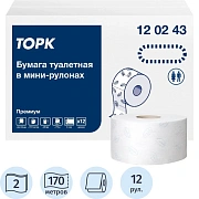 Туалетная бумага Торк Premium T2, 120243, в рулоне, 170м, 2 слоя, белая