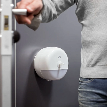 Диспенсер для туалетной бумаги в рулонах Tellus (tork) Elevation T9, 681000, с центральной вытяжкой, мини, белый