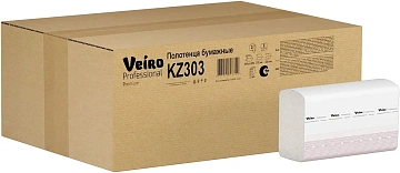 Бумажные полотенца Veiro Professional Premium H2, 2 слоя, Z-сложение, 200лист, белые, KZ303