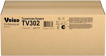 Туалетная бумага листовая Veiro Professional Premium TV302, 250 листов, 2 слоя, белая, V укладка