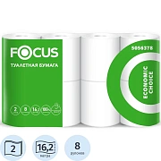 Туалетная бумага Focus Economic, 2 слоя, 8 рулонов, 15м, белая, 5056378