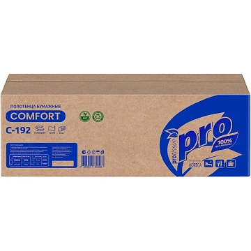 Бумажные полотенца листовые Protissue C192, листовые, белые, V укладка, 250шт, 1 слой