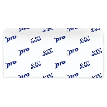 Бумажные полотенца листовые Protissue C192, листовые, белые, V укладка, 250шт, 1 слой