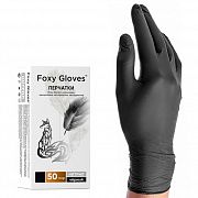 Перчатки нитриловые Foxy Gloves р.XS, черные, 100шт (50 пар)