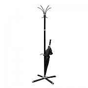 Вешалка-стойка напольная Титан Классик-ТМ3, черная, 5 крючков, место для зонтов, 1830х520мм