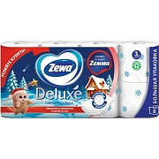 Туалетная бумага Zewa Deluxe без аромата, белая, 3 слоя, 8 рулонов, 150 листов, 21м