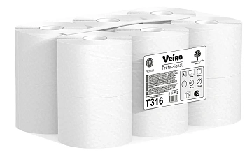Туалетная бумага Veiro Professional Premium в рулоне, 50м, белая, 2 слоя, 12шт/уп, Т316