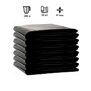 Мешки для мусора Ромашка 240л, ПВД, 105х115см, 43мкм, 96гр, 50шт, черные, в пласте