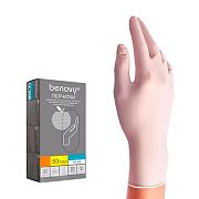 Перчатки нитриловые Benovy Nitrile р.L, белые, 50 пар