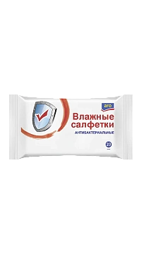 Влажные салфетки Aro Антибактериальные, 20шт/уп