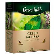 Чай Greenfield Green Melissa (Грин Мелисса), зеленый, 100 пакетиков