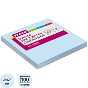 Блок для записей с клейким краем Attache голубой, 76х76мм, 100 листов