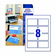 Визитные карточки Avery Zweckform Quick&Clean C32015-10, белые матовые, 85х54мм, 260г/м2, 8шт на лис