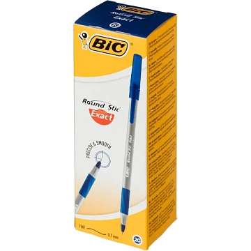 Шариковая ручка Bic Round Stic Exact синяя, 0.28мм