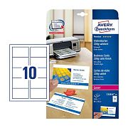 Визитные карточки Avery Zweckform Quick&Clean C32016-25, ультра белые сатиновые, 85х54мм, 220 г/м2