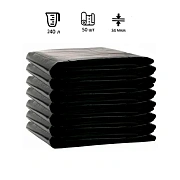 Мешки для мусора Ромашка 240л, ПВД, 90х140см, 34мкм, 80гр, 50шт, черные, в пласте