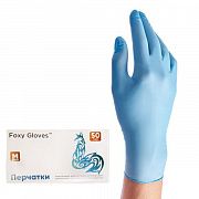 Перчатки нитриловые Foxy Gloves p.М, голубые, 100шт (50 пар)