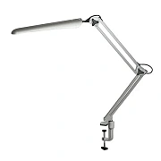 Светильник настольный Трансвит Гермес серебристый, на струбцине, светодиодный, сенсорное управление