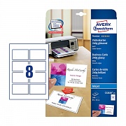 Визитные карточки Avery Zweckform Quick&Clean C32028-25, белые глянцевые/матовые, 85х54мм, 220 г/м2,