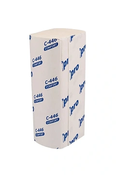 Бумажные полотенца Protissue С446 листовые, Z-сложения, 1 слой, 200шт, белые