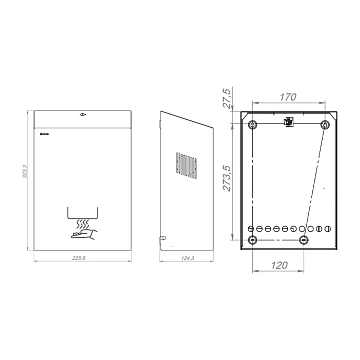 Сушилка для рук Merida Stella R ESC001.R, 1200Вт, 60м/с, черная