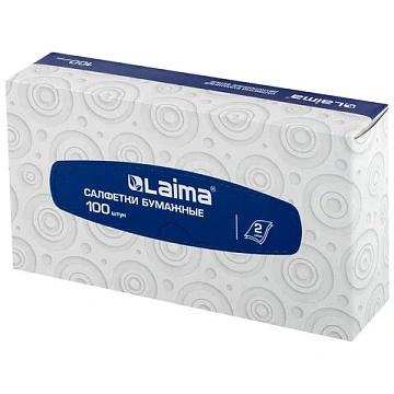 Косметические салфетки Laima 100шт, 20х20см, 2 слоя