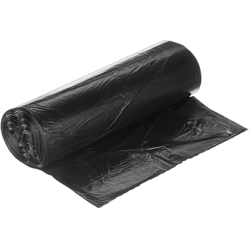 Мешки для мусора Ромашка Эконом 60л, ПНД, 58х68см, 6мкм, 30шт, черные, в рулоне