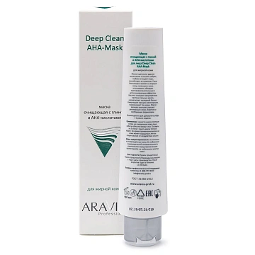 Маска для лица Aravia Deep Clean AHA-Mask, с глиной и AHA-кислотами, очищающая, 100мл