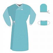 Комплект одноразовой одежды Гекса КХ-04 для хирурга, стерильный, 3 предмета