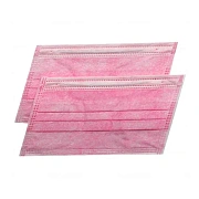 Маска защитная Safety розовая, 50 шт, пакет, 3-слойная, мелтблаун