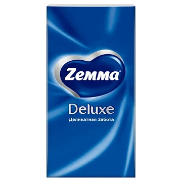 Бумажные носовые платки Zewa Deluxe 10уп х 10шт, 3 слоя