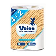 Туалетная бумага Veiro Домашняя без аромата, белая, 2 слоя, 4+2 рулона, 140 листов, 15м
