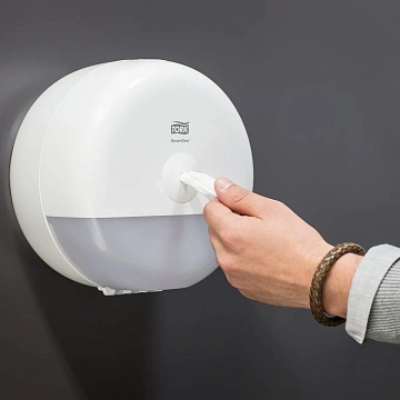 Диспенсер для туалетной бумаги в рулонах Tellus (tork) Elevation T9, 681000, с центральной вытяжкой, мини, белый