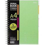 Бизнес тетрадь Attache Spiral Book салатовый, А4, 140 листов, в клетку, на спирали