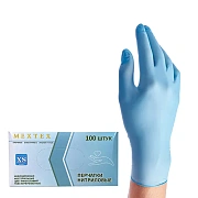 Перчатки нитриловые Mextex р. М, голубые, 50 пар