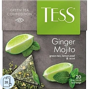 Чай Tess Ginger Mojito (Джинджер Мохито), зеленый, 20 пирамидок