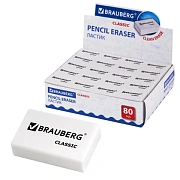 Ластик Brauberg 26х17х7мм, белый, 221033