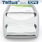 Диспенсер для салфеток Tork Interfold N4, 272500, настольный, на 400шт, серый