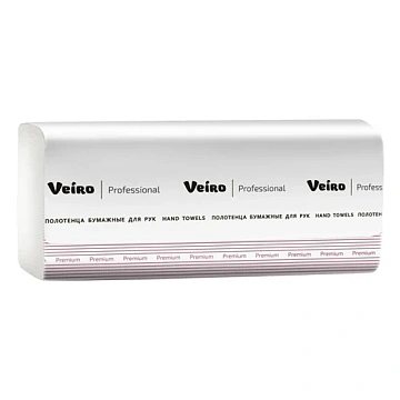 Бумажные полотенца Veiro Professional Premium H2, 2 слоя, Z-сложение, 200лист, белые, KZ303