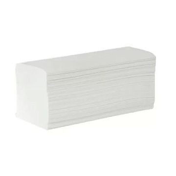 Бумажные полотенца листовые, V-сложение, 250шт, 1 слой, белые, 061255