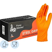 Перчатки одноразовые нитрил Steel Grip цв.оранжевый (50 пар/уп)р.L,ПС