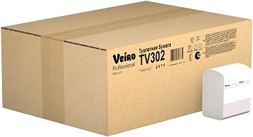 Туалетная бумага листовая Veiro Professional Premium TV302, 250 листов, 2 слоя, белая, V укладка